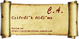 Czifrák Alóma névjegykártya